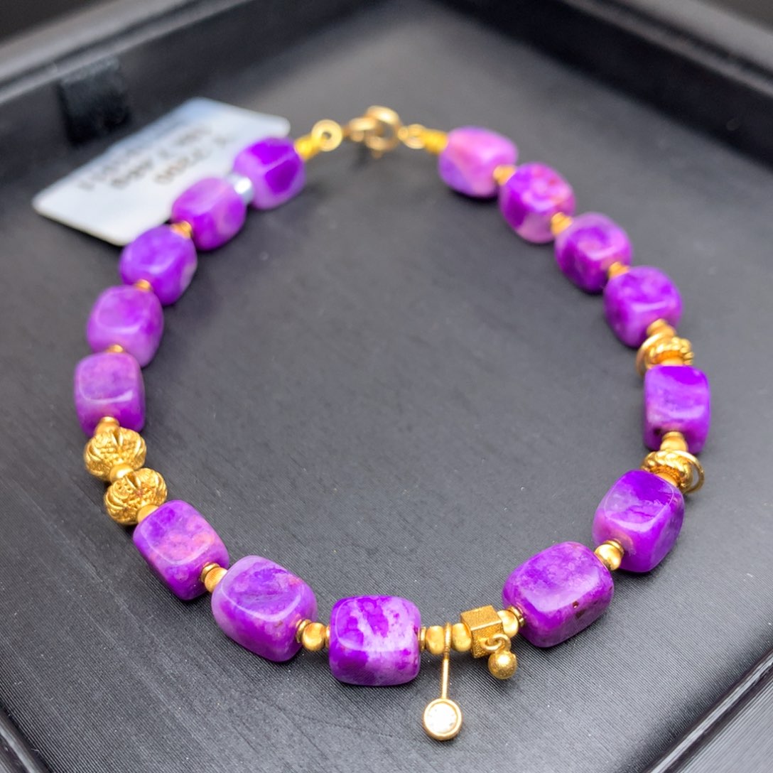 苏纪石（舒俱来）18K金镶嵌手链