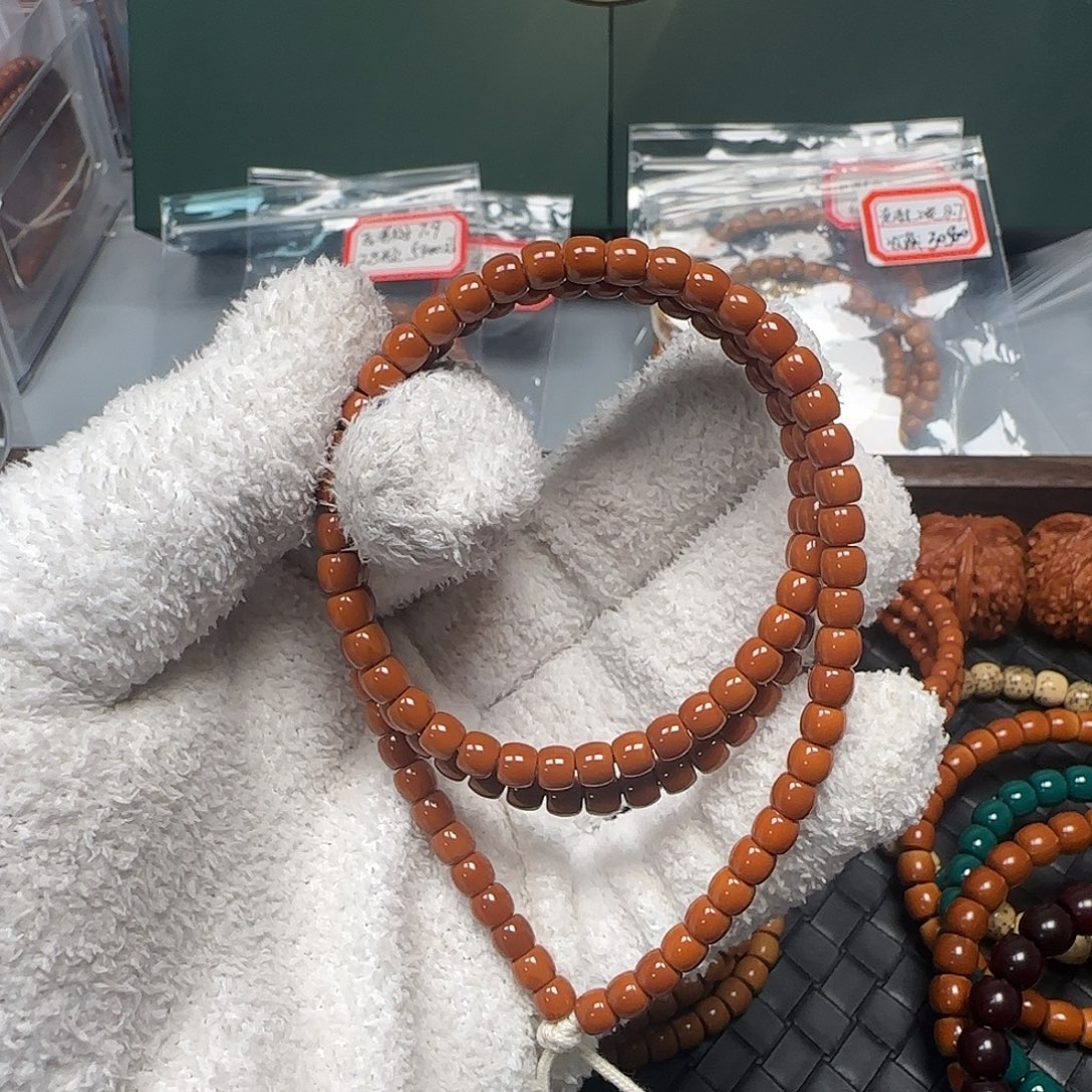 奇***想橄榄核吊坠5.4mm老挝核尖极限弧108无白