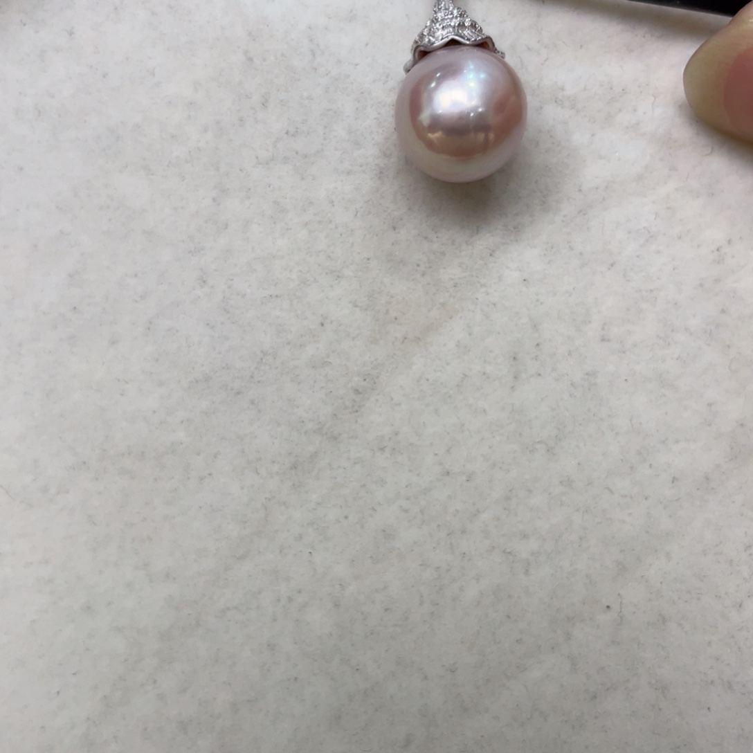 银S925镶嵌淡水珍珠吊坠(不含链)