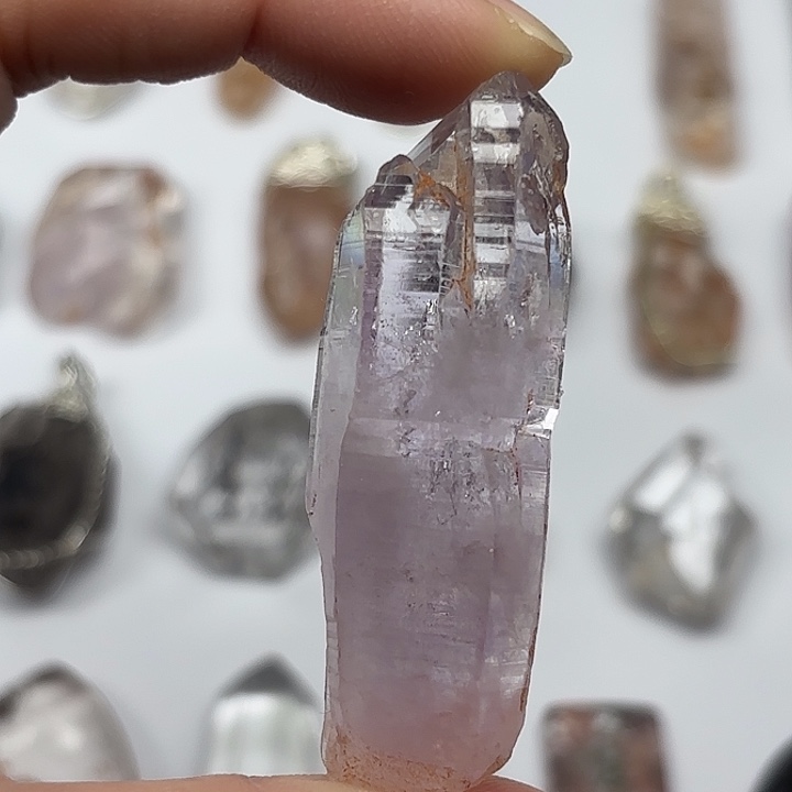 水晶未镶嵌颈饰薰衣草紫闪57mm+