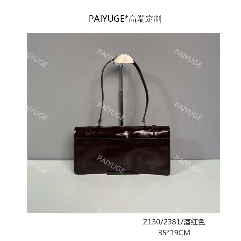 Z130/2381/酒红色 paiyuge高端订制百搭女士手提单肩斜挎包1925