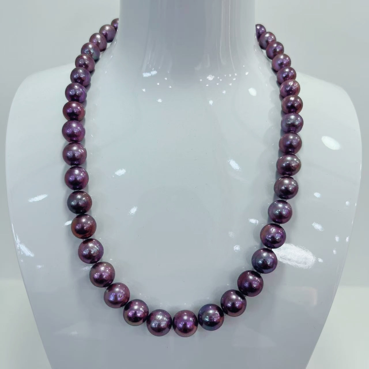 【颖姐专属】天然淡水强烈紫珍珠全珠链 9-11mm