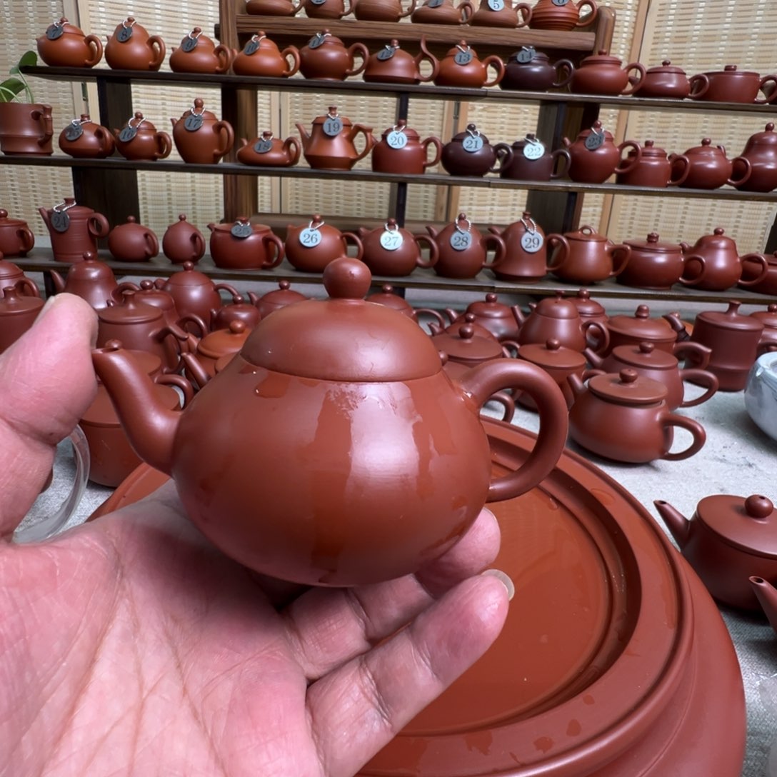 U***O紫砂茶壶潮州手拉朱泥壶，微瑕不退换