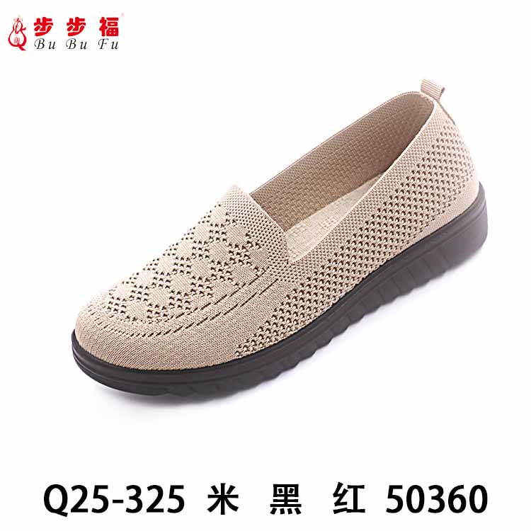 步步福Q25-325轻便透气女鞋软底软面北京布鞋舒适一脚蹬妈妈鞋