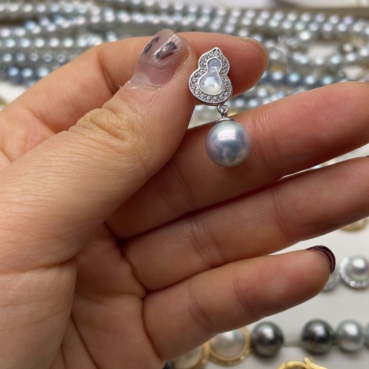 海水珍珠吊坠(不含链)银S925镶嵌