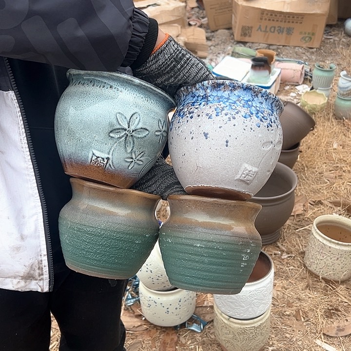 紫砂花盆瑕疵          