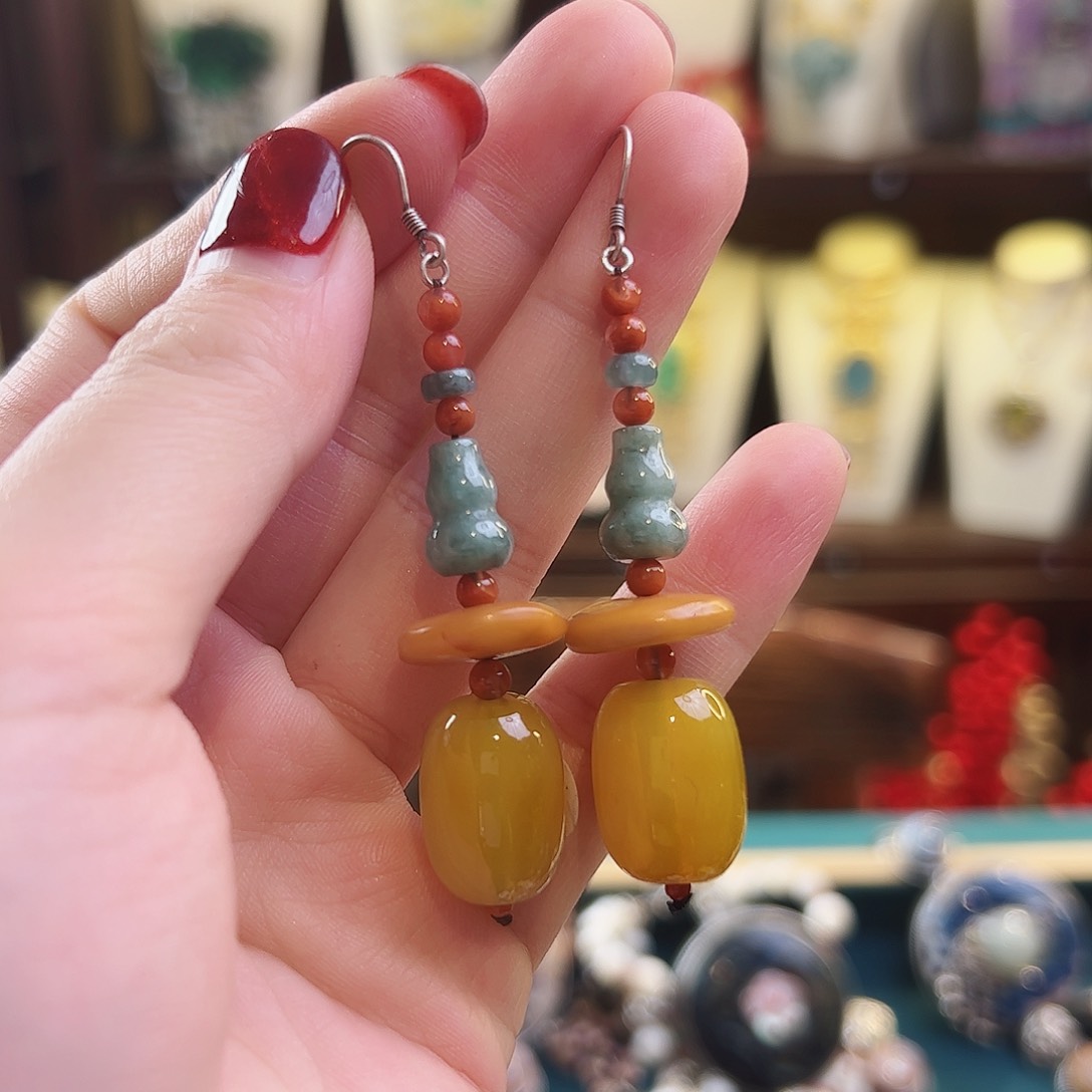 玛瑙/玉髓耳环未镶嵌耳环