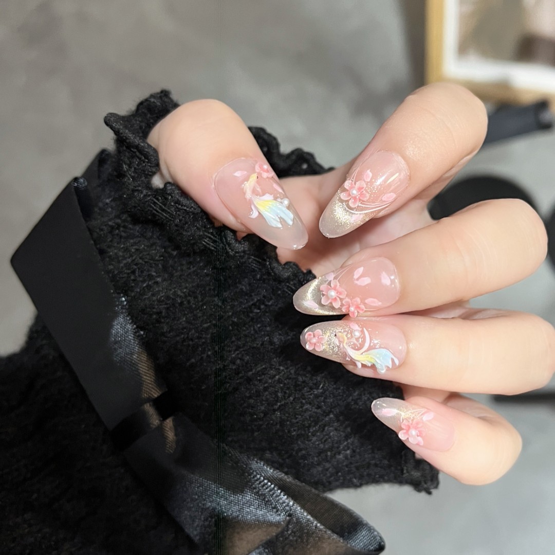 【锦上添花】 短梯长梯/短椭圆长椭圆飞天纯手工穿戴甲  2478