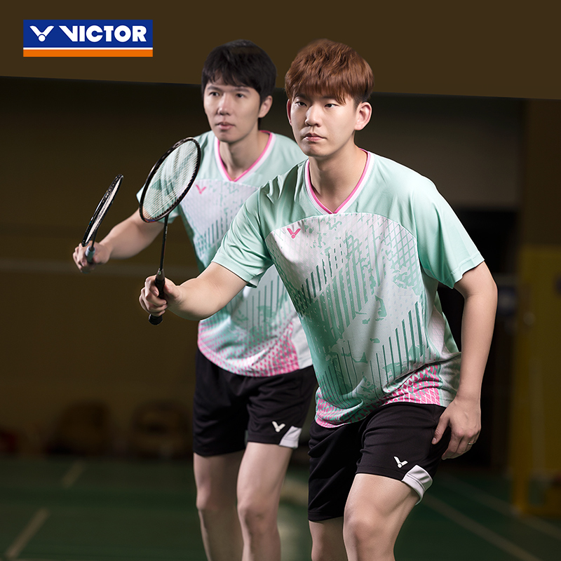 VICTOR胜利威克多T-50010羽毛球服短袖T恤男女款51010透气速干