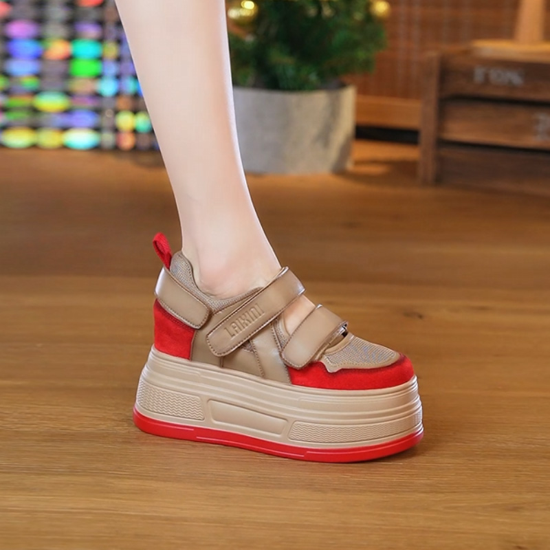 【夏季复古风】魔术贴10CM增高2025春夏厚底休闲鞋小个子女鞋6119