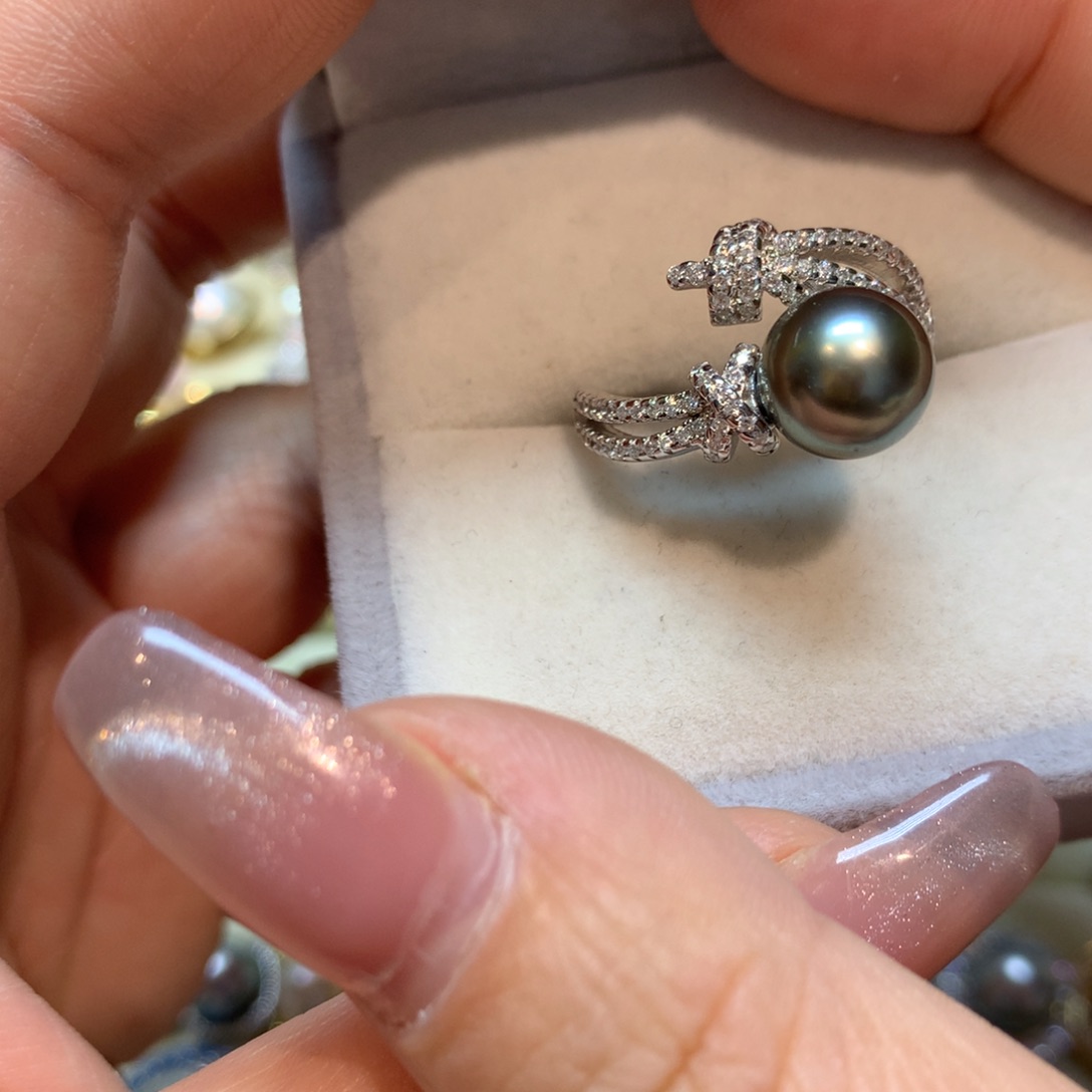 海水珍珠戒指银S925镶嵌