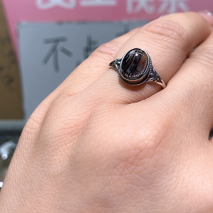 水晶戒指银S925镶嵌水晶