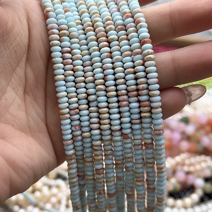 玛瑙/玉髓珠宝半成品未镶嵌一条4/2mm左右寿山石算盘珠