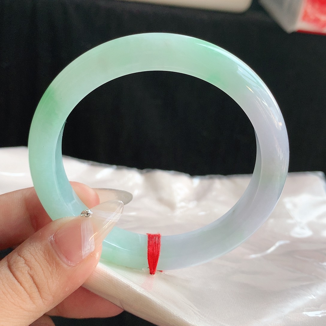 翡翠手镯未镶嵌5758圈天然缅甸a货翡翠0014