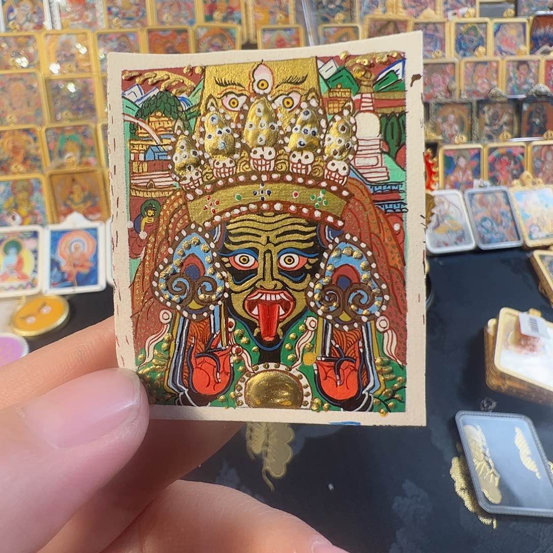 吊坠背*扎基拉姆纯手绘唐卡