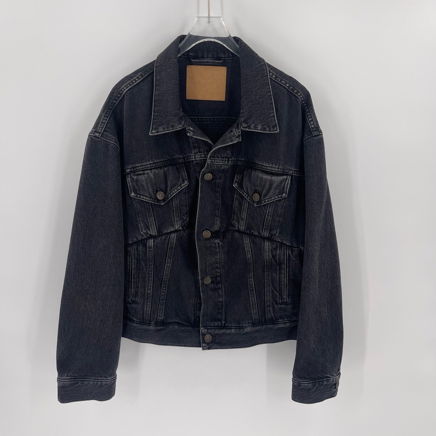 99新 Balenciaga/巴黎世家 水洗做旧短版夹克外套/34码/Sw24862