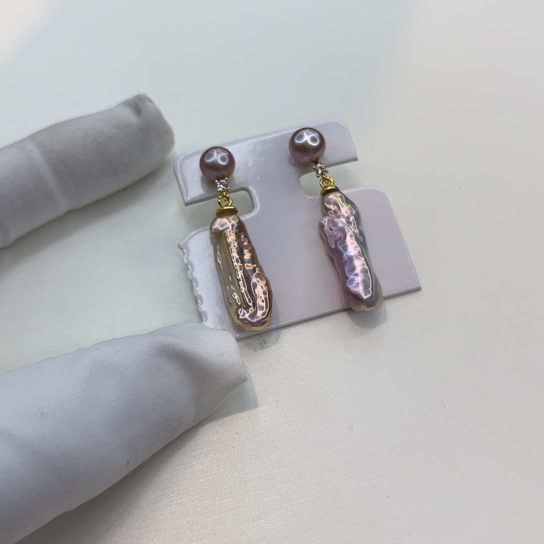 合金耳饰淡水珍珠