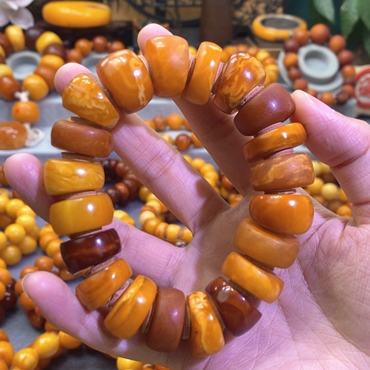 未镶嵌琥珀裸石琥珀蜜蜡手串