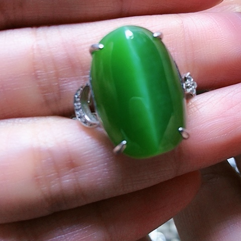 和田玉戒指银S925镶嵌车**往