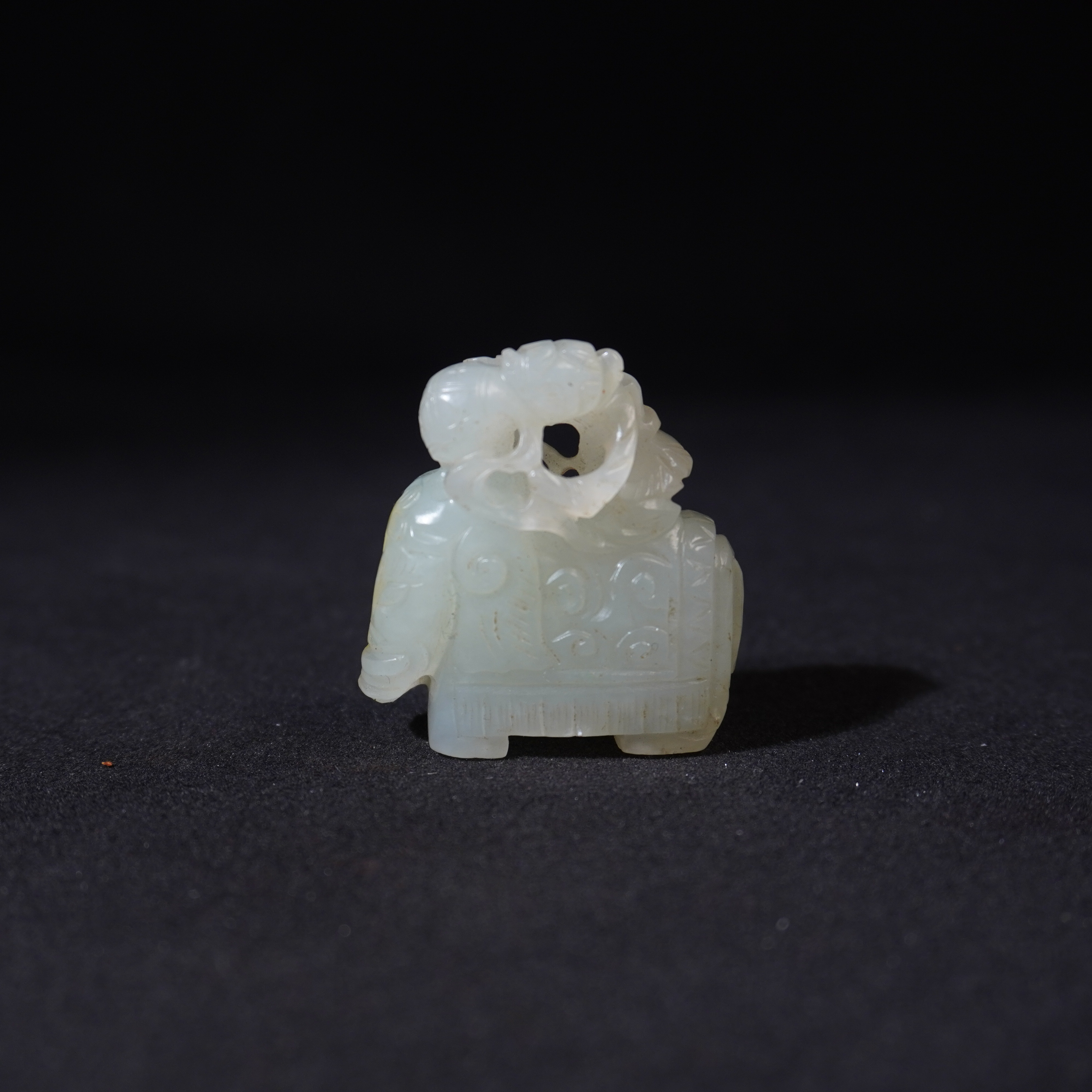 7SL37 清 和田玉童子骑象吊坠