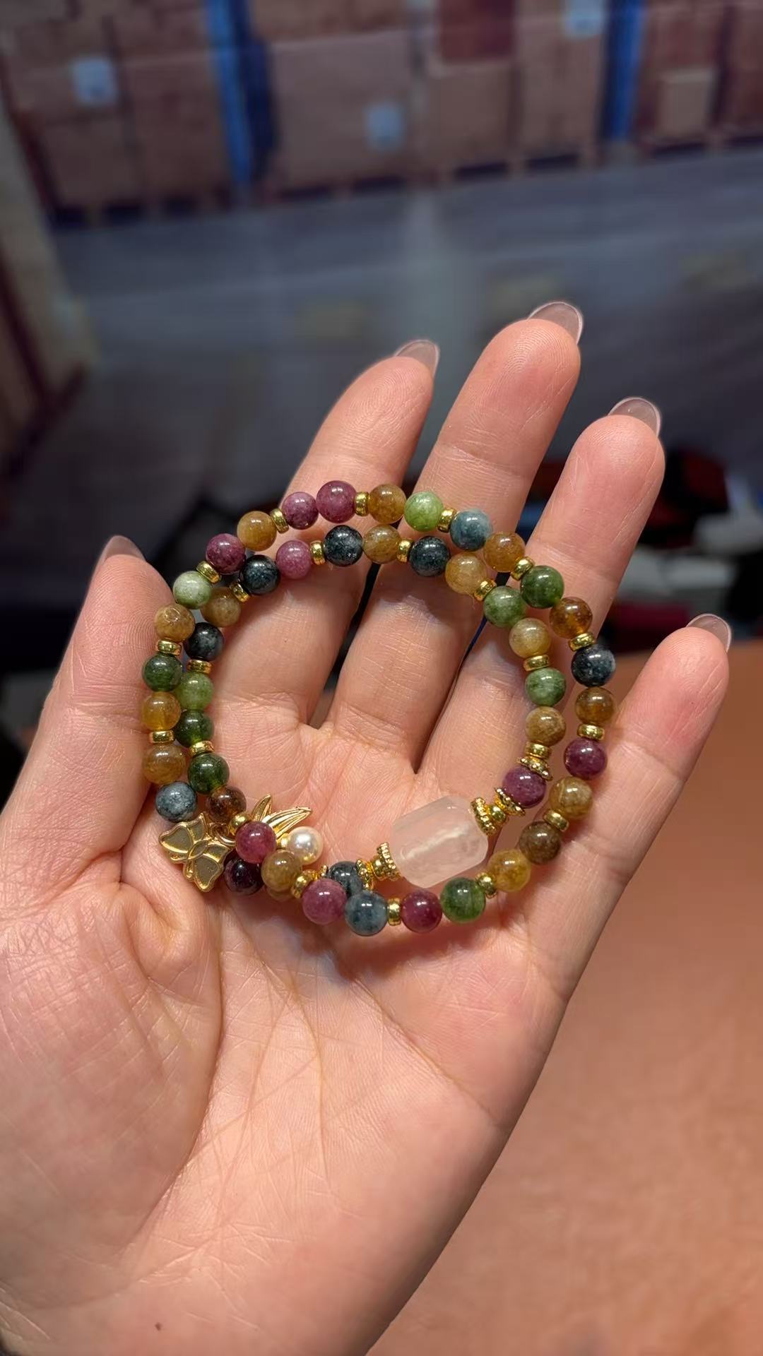 手链 彩色双圈手串无礼盒