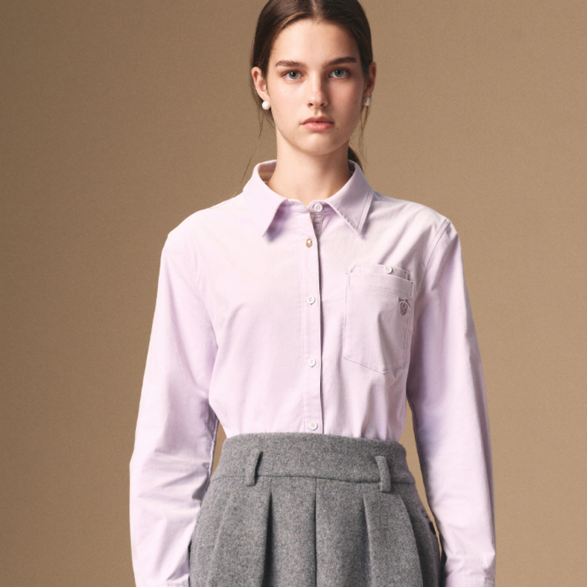 Teenie Weenie小熊衬衫女25年冬季新款TTYA254TW1K