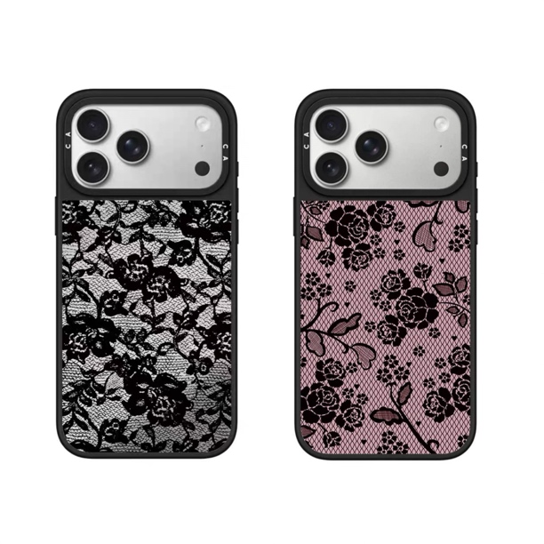 【磨砂黑框】case联名蕾丝花语系列适用苹果iPhone17/11手机壳防摔