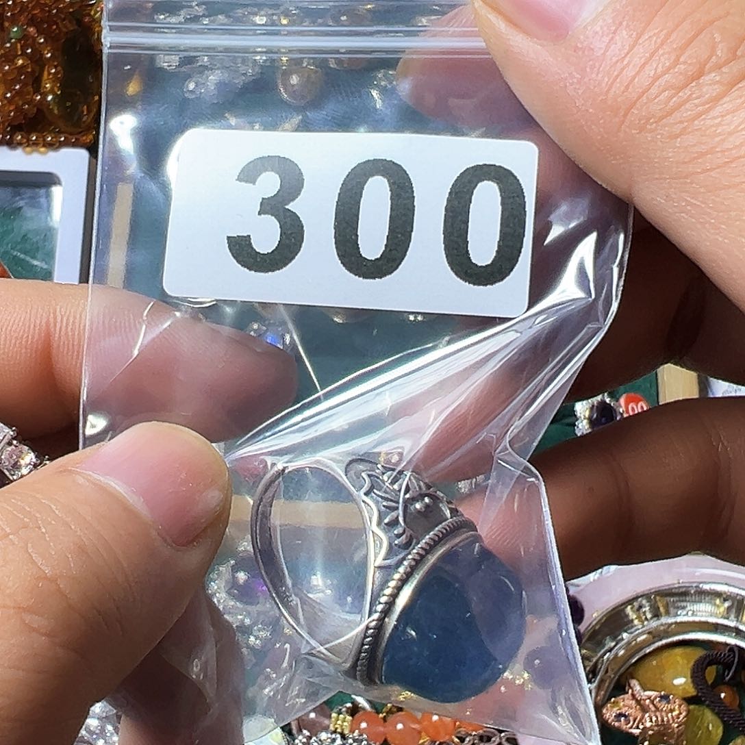 海蓝宝石戒圈银S925镶嵌?***6