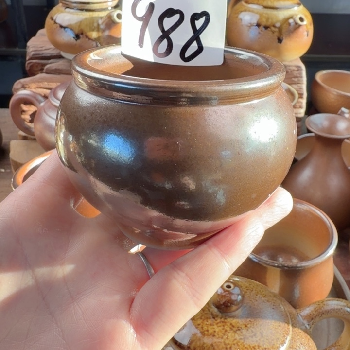 建水紫陶白泥柴烧杯