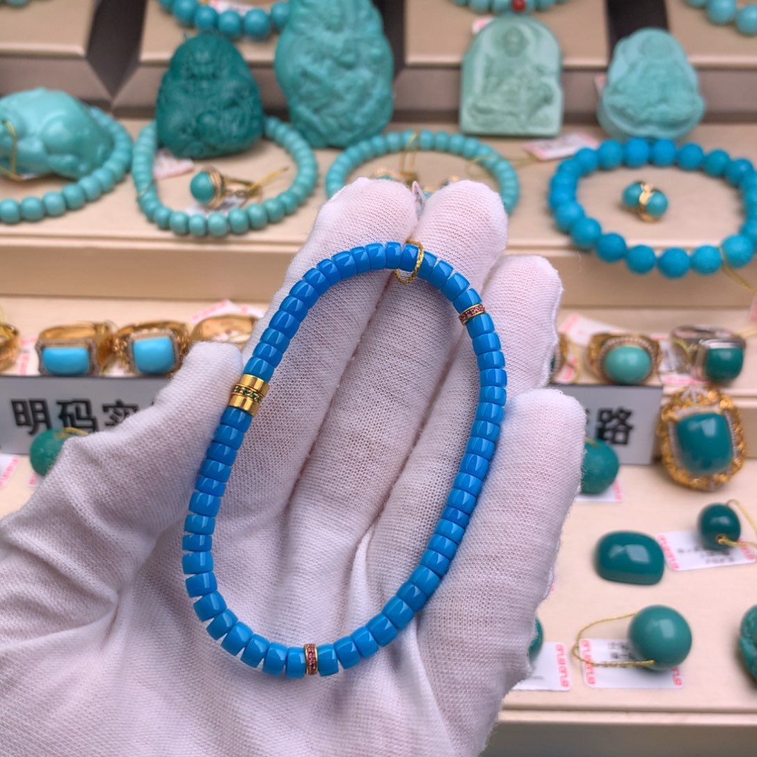 绿松石珠宝奇石18K金镶嵌