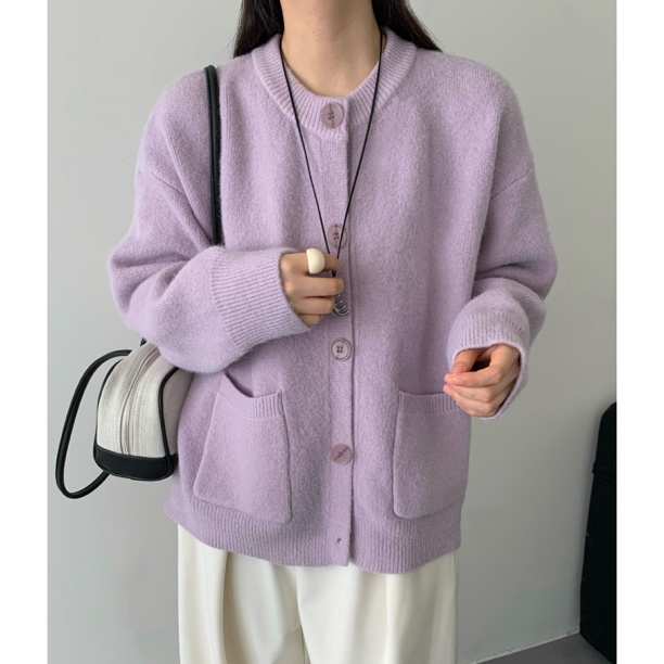 《大橙子》原版正版850克高克重！简约扛起球加厚毛衣开衫外套女上衣
