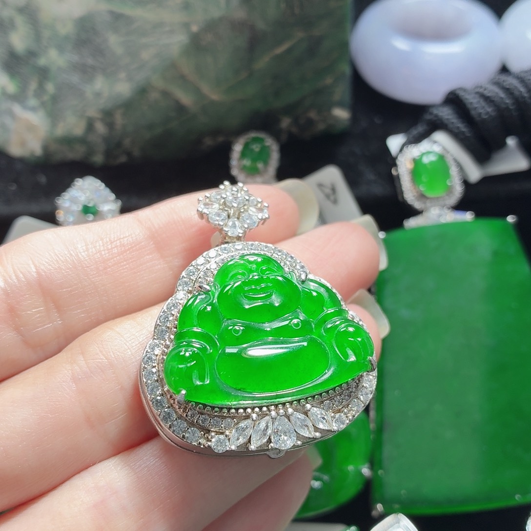 翡翠银S925镶嵌颈饰