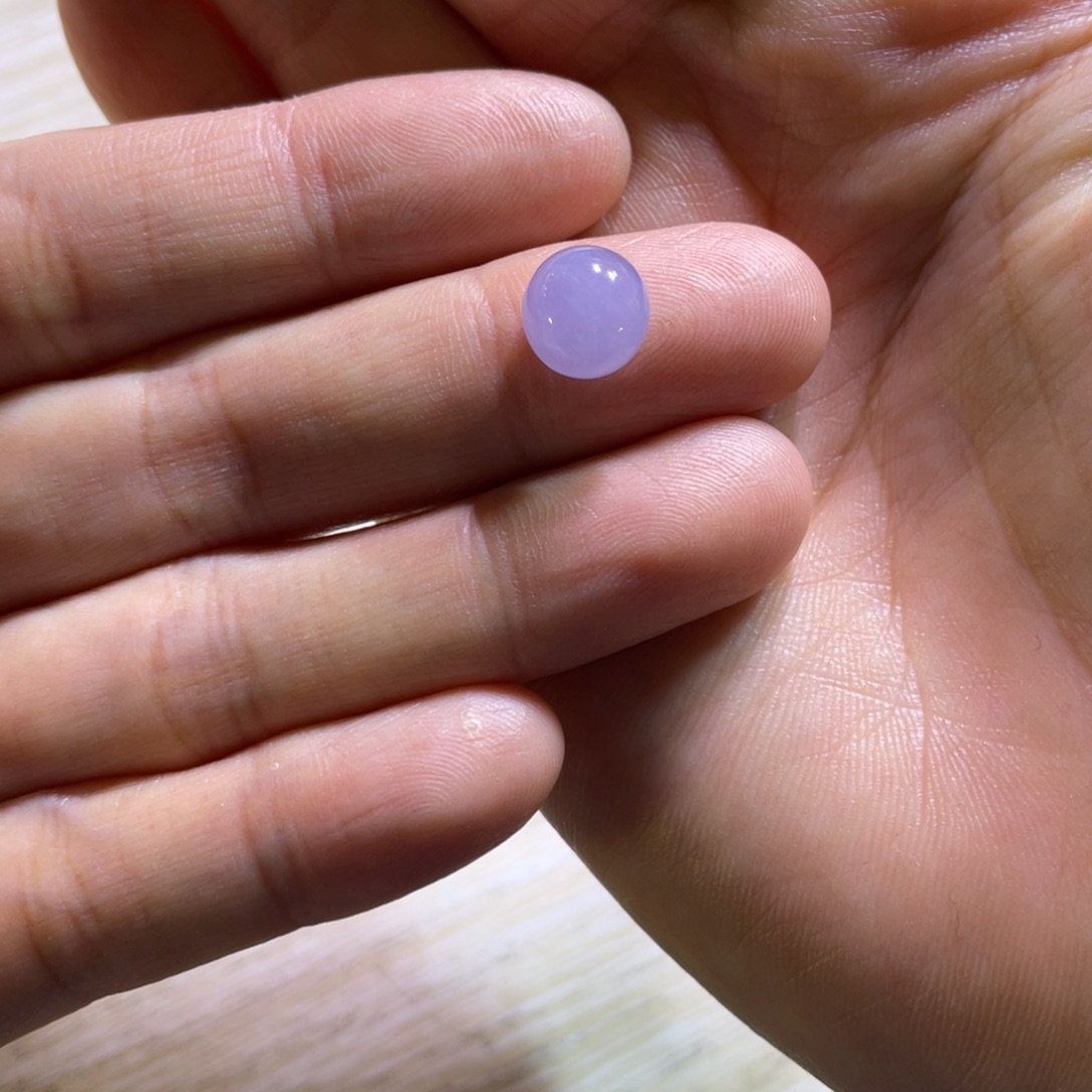 翡翠未镶嵌颈饰紫蛋面卡8.8