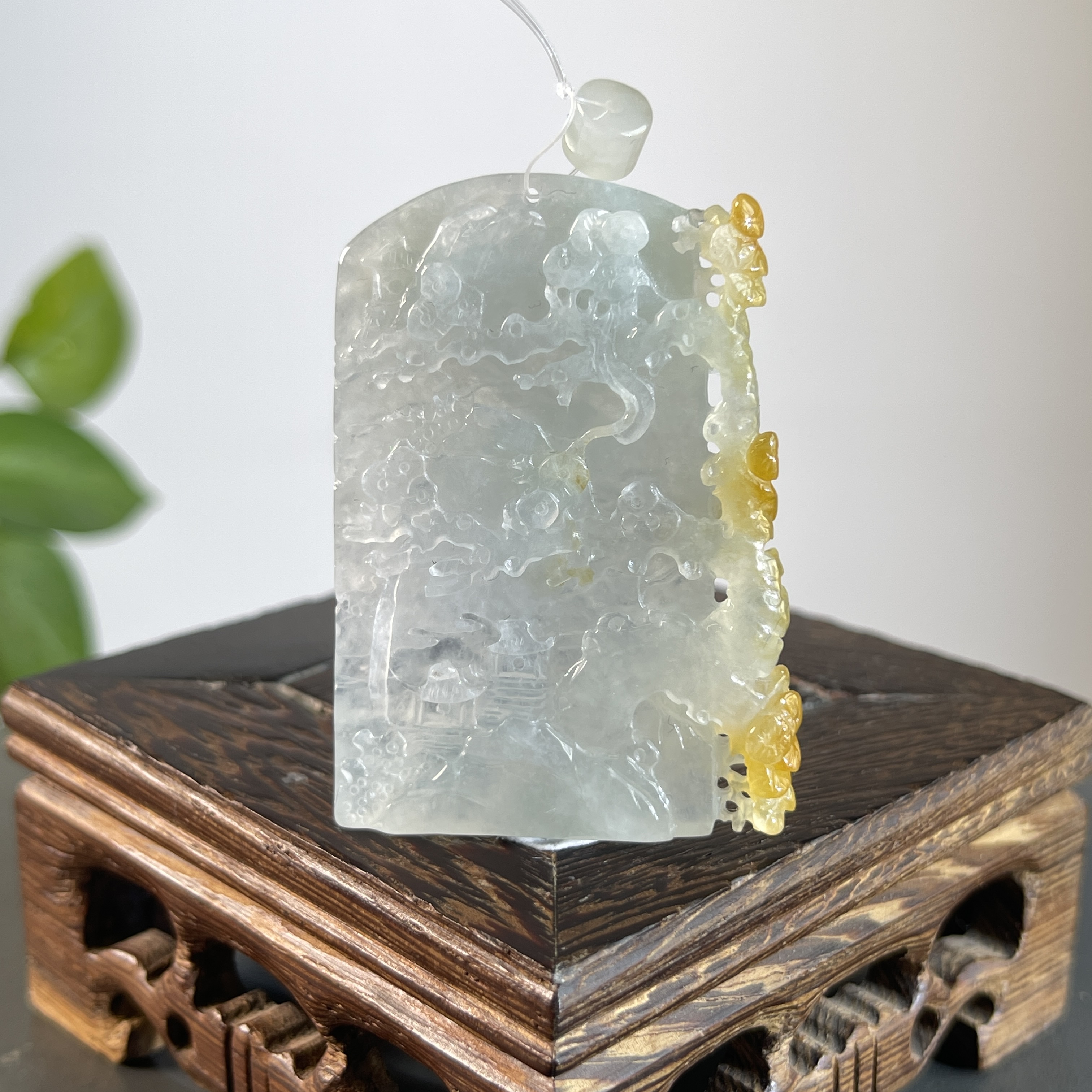 JXA26-138 天然缅甸A货翡翠 山水牌