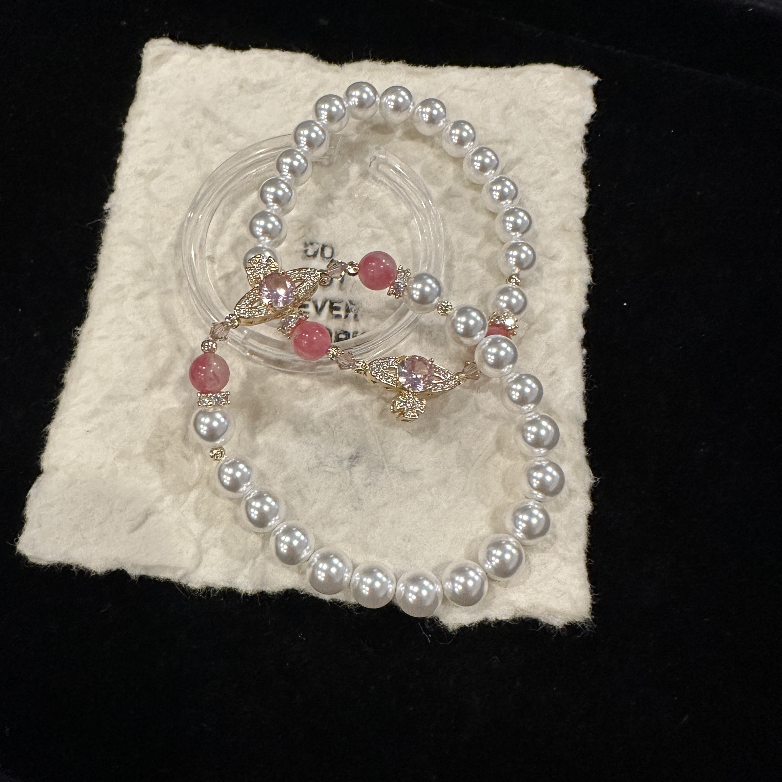 D01 8mm贝珠➕7mm樱花雨设计款手串 颜色微差