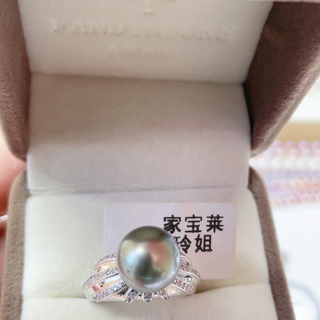 海水珍珠戒指银S925镶嵌