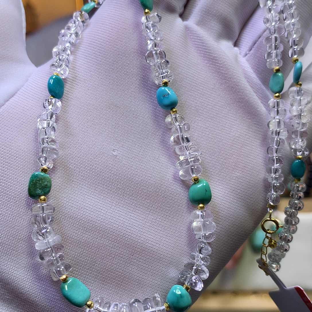 绿松石18K金镶嵌项链