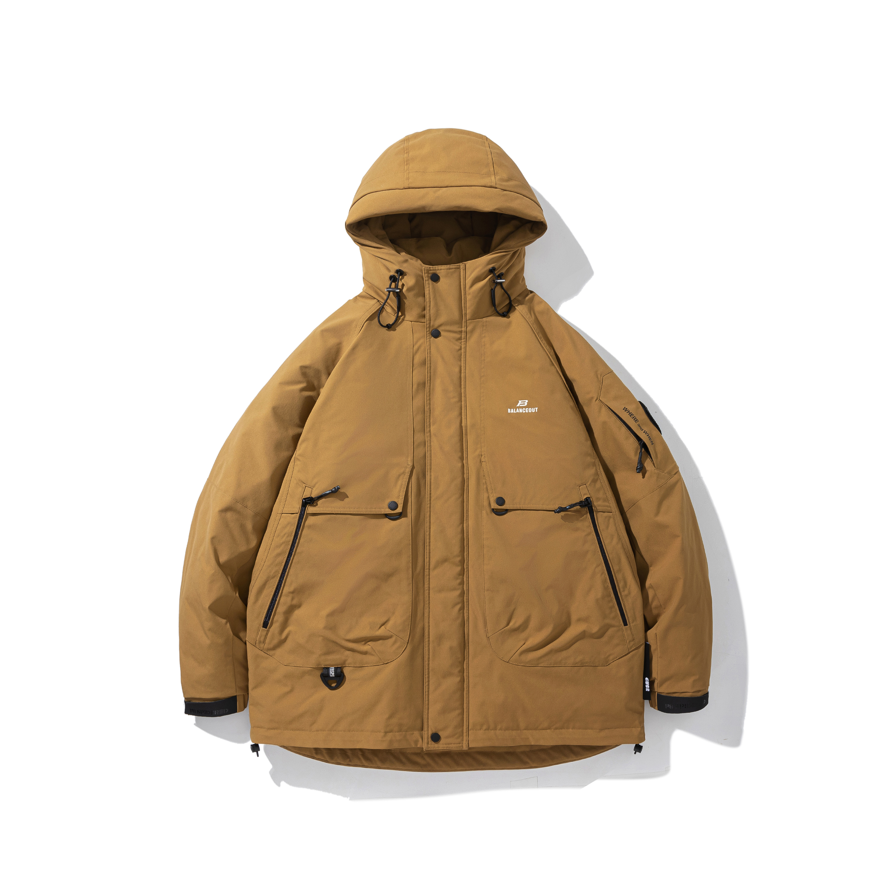 黄【琥珀鎏金羽绒服】F8冬季8878御寒保暖户外工装潮流时尚情侣款