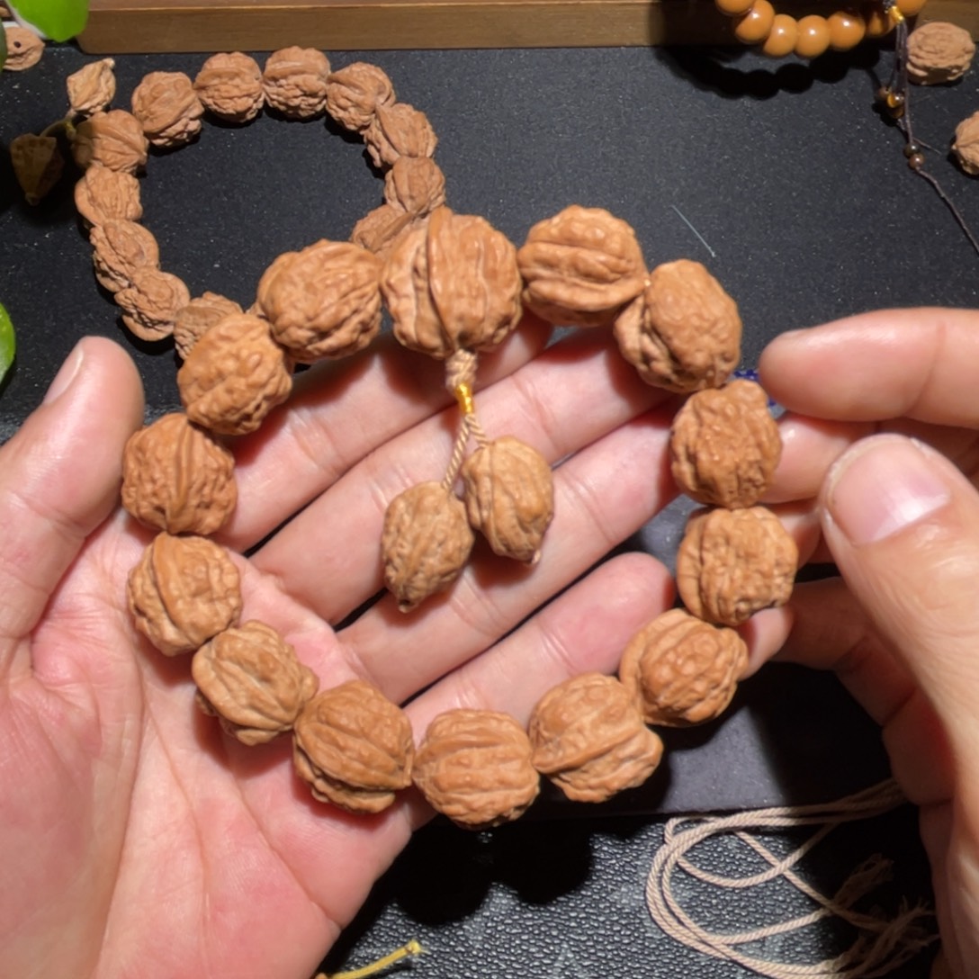 一***诚文玩核桃手串嵩山蛤蟆头无削尖无泡科技17➕