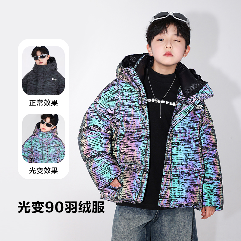 BABY&HH【现货现发】【变色龙】韩版潮流变色羽绒服冬季保暖外套儿童