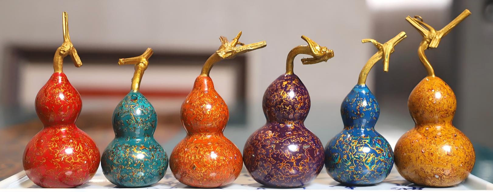 天然大漆葫芦非遗大漆工艺犀皮漆器手捻小葫芦