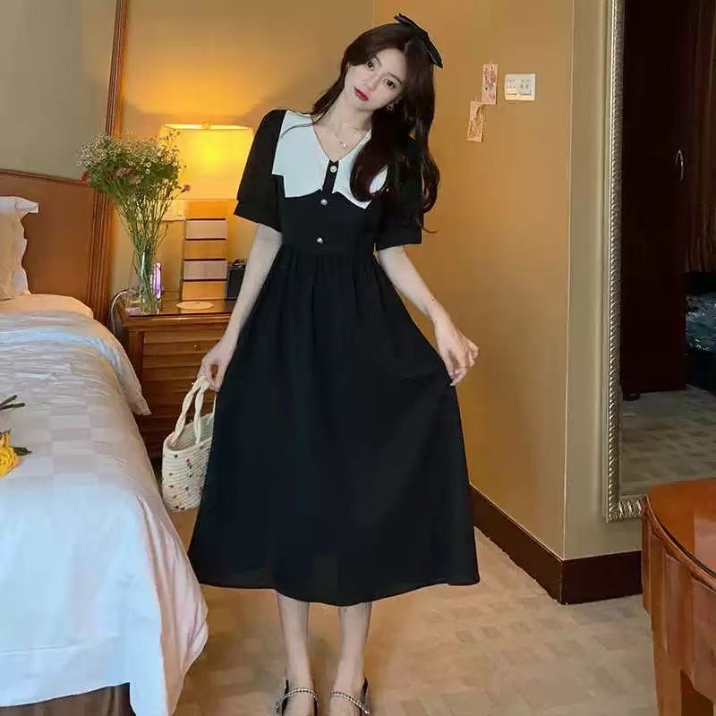 【撤柜样品】X326夏季气质百搭中长款连衣裙女
