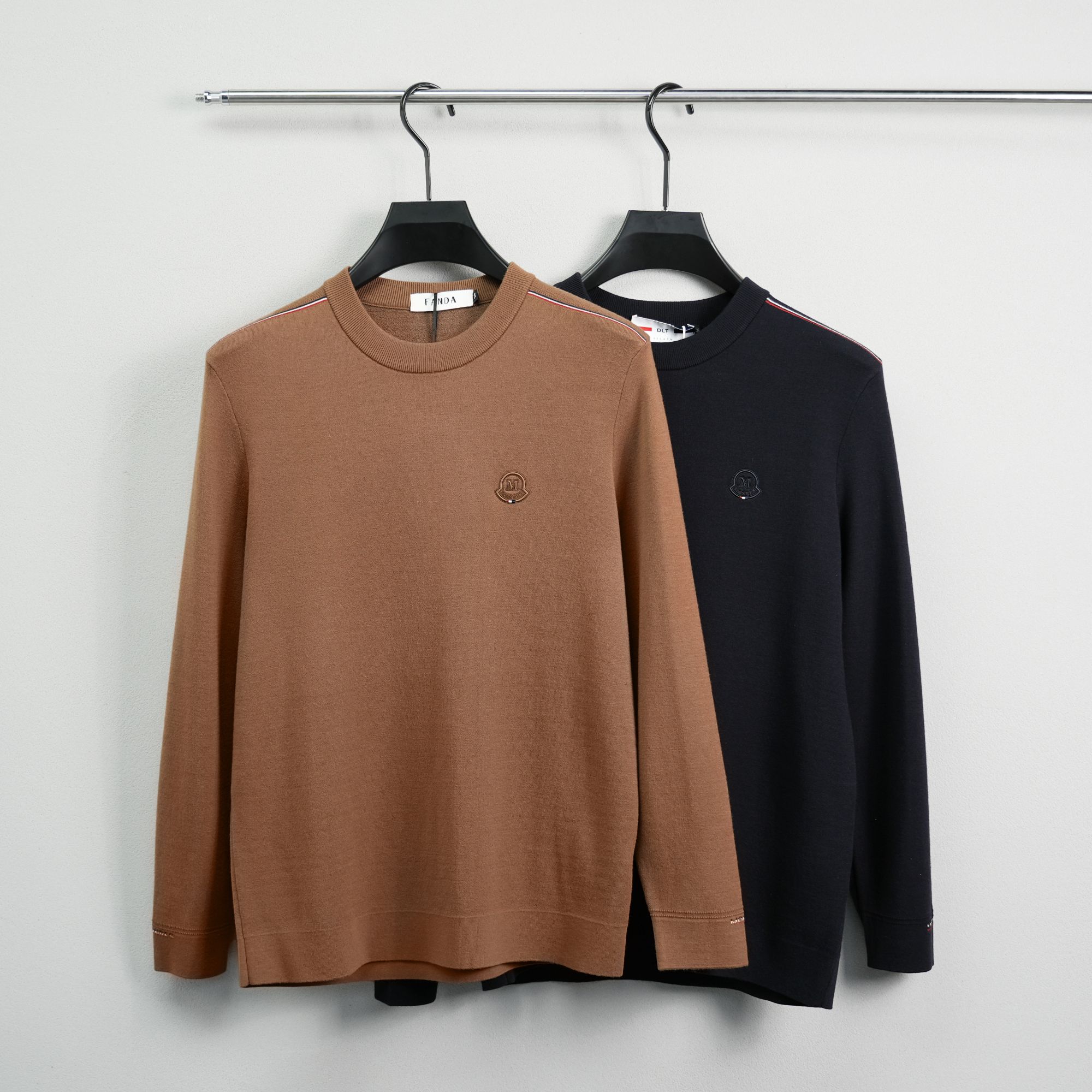 【巴尔赫】秋冬加绒加厚男士高端轻奢时尚商务圆领针织长袖72352