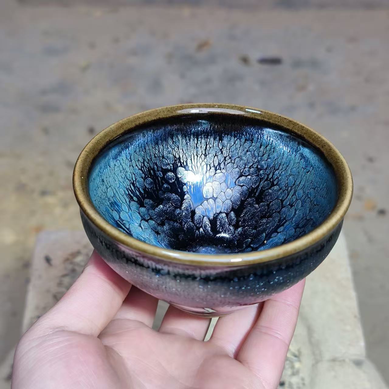 建窑--建盏 钻石油滴 茶盏主人杯 电烧