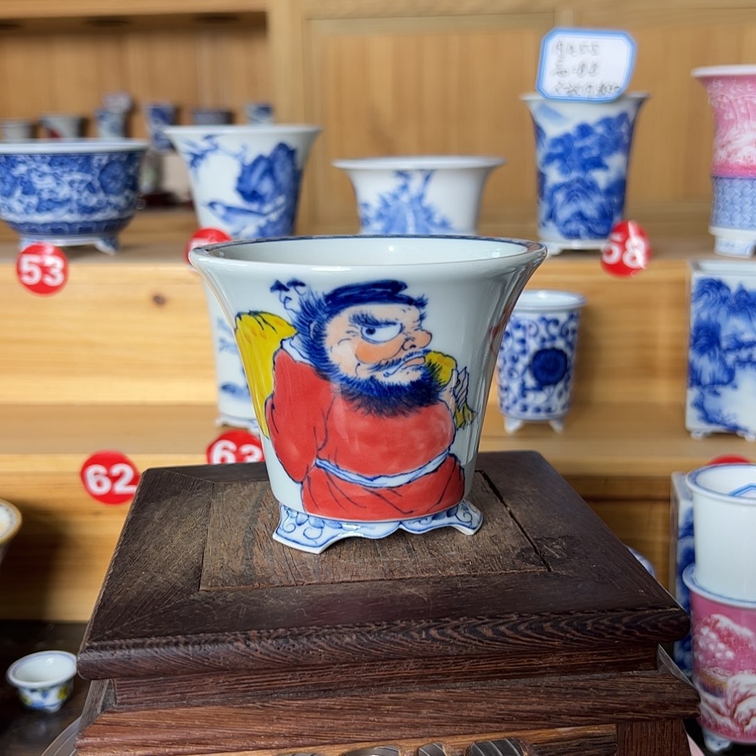 墨奈手绘陶瓷花盆口8.2