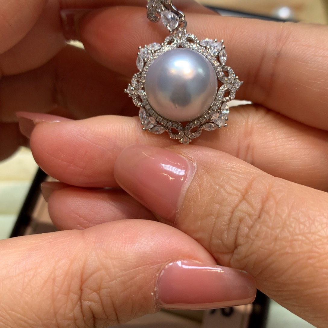 海水珍珠颈饰银S925镶嵌