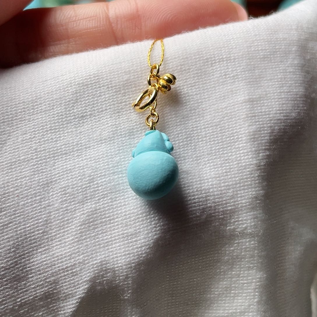 绿松石珠宝奇石18K金镶嵌晨**听