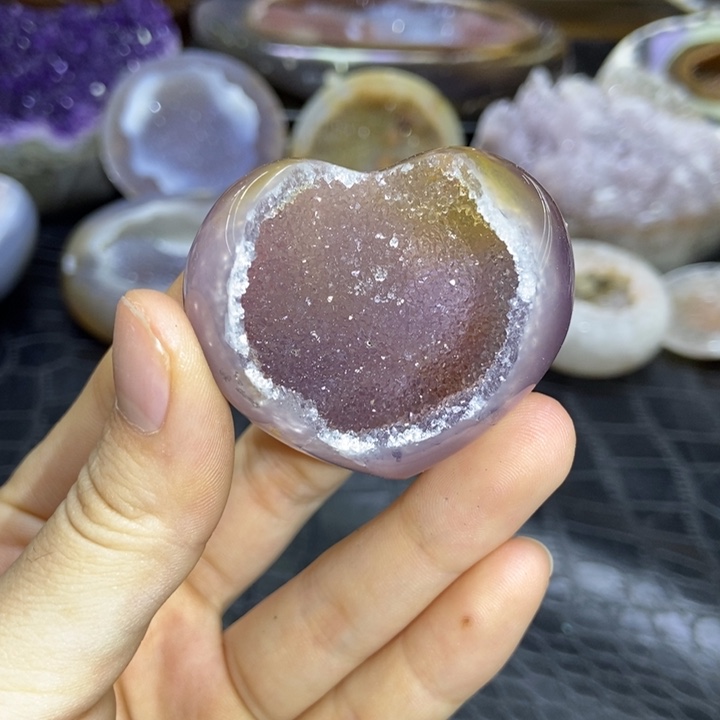 水晶未镶嵌珠宝半成品爱心