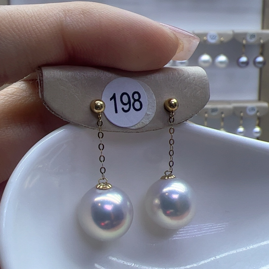 淡水珍珠耳饰18K金镶嵌