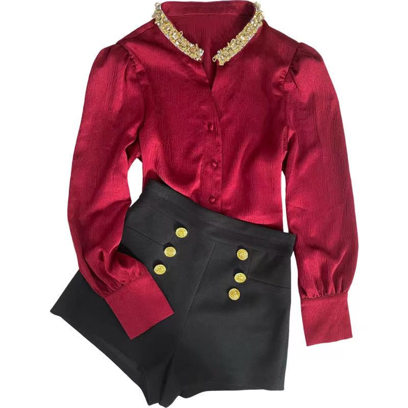 【漫老板】8702私服 定制轻奢名媛领钻衬衣